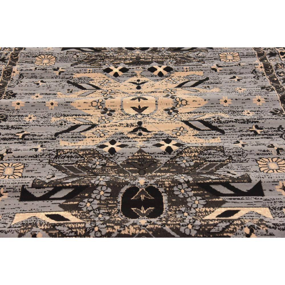Contemporary Taftan Oasis 6' x 9' Gray Synthetic Area Rug