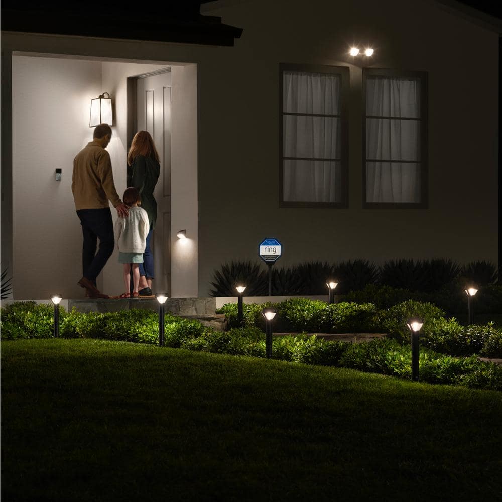 Black Solar LED Pathway Light with Smart Features