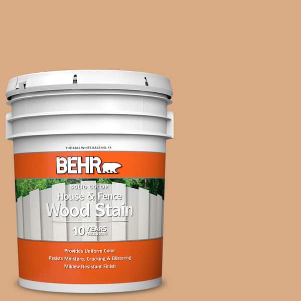 BEHR 5 gal. #SC-127 Beach Beige Solid Color House and Fence Exterior Wood Stain