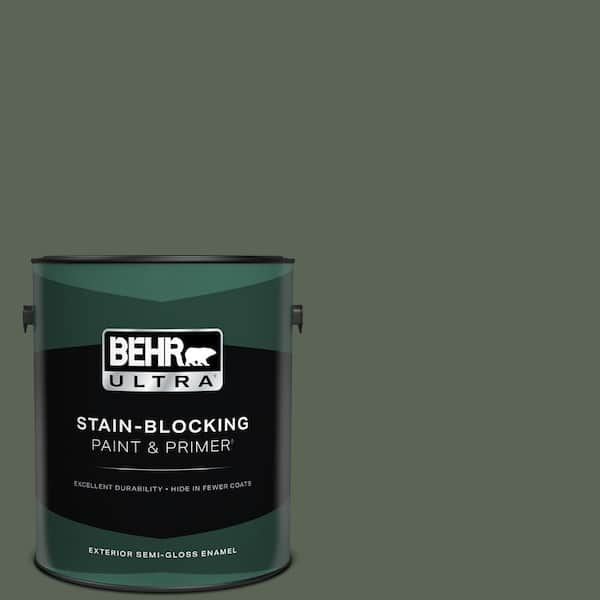 BEHR ULTRA 1 gal. #T13-16 Pine Cone Pass Semi-Gloss Enamel Exterior Paint & Primer