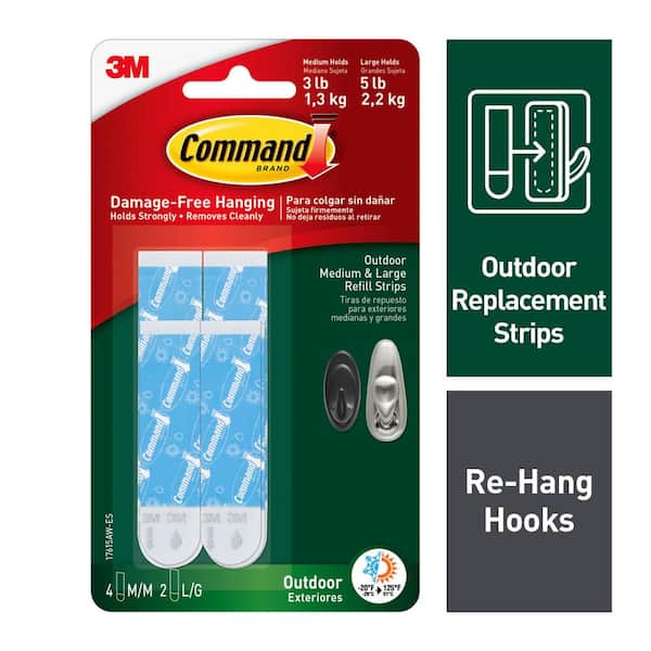 3M Command™ Outdoor Medium and Large Refill Strips - 6 Piece at