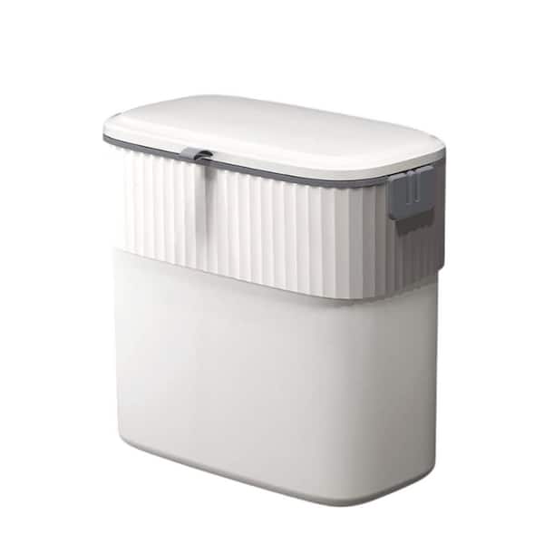 Justincity Hanging Trash Can with Lid 2.5 Gal. Compost Bin for Under Sink Plastic Wall-Mounted Small Kitchen Garbage Bin