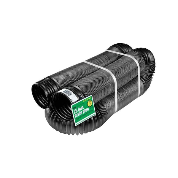 FLEX Drain 4 in. x 25 ft. Black Copolymer Solid Drain Pipe