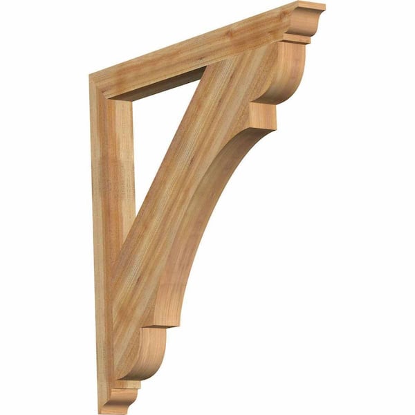 Ekena Millwork 4 in. x 44 in. x 44 in. Western Red Cedar Olympic Traditional Rough Sawn Bracket