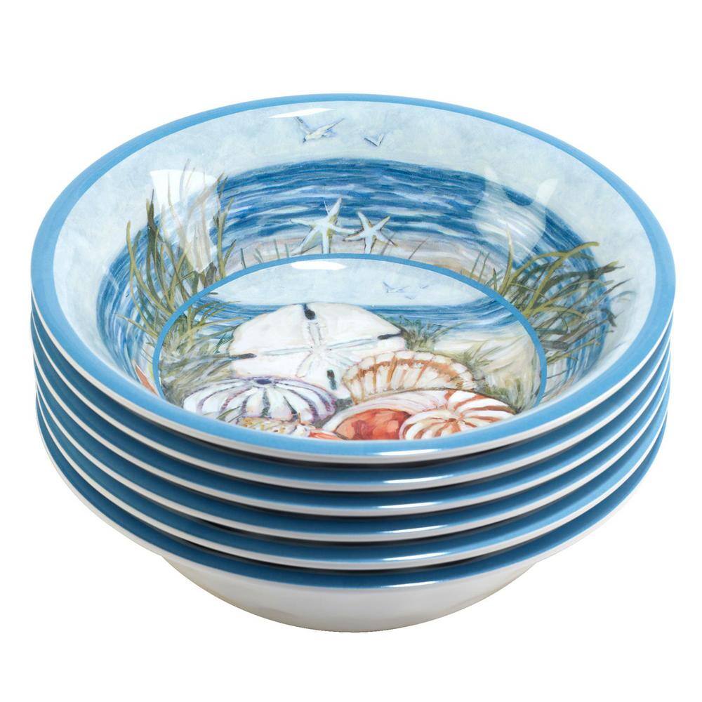 Seacoast Multicolor Melamine 7.5" All-Purpose Serving Bowls Set