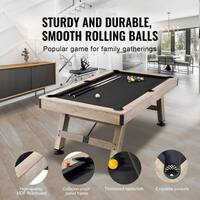 SKYSHALO Billiards Table, 7 ft. Pool Table, Adjust Legs Stable Billiards Table, Pool Table Set Includes Balls, Cues AXTTQZHZMRZB8PJQQV0-250304