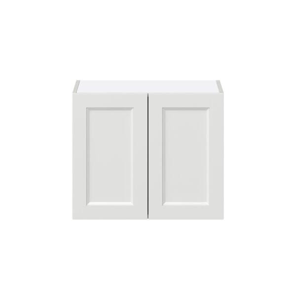 J COLLECTION Alton Painted White Recessed Assembled Wall Kitchen Cabinet with 2 Full Height Doors (24 in. W x 30 in. H x 14 in. D)