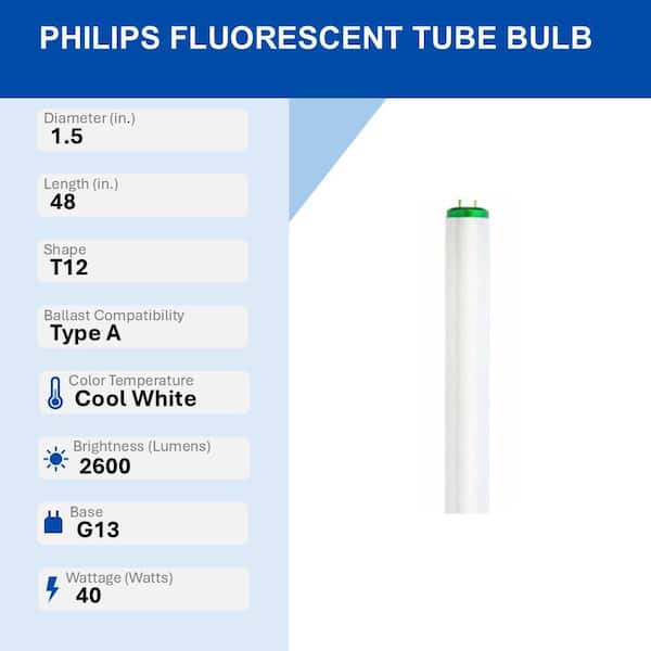 40-Watt 4 ft. ALTO Supreme Linear T12 Fluorescent Tube Light Bulb, Cool White (4100K) (30-Pack)