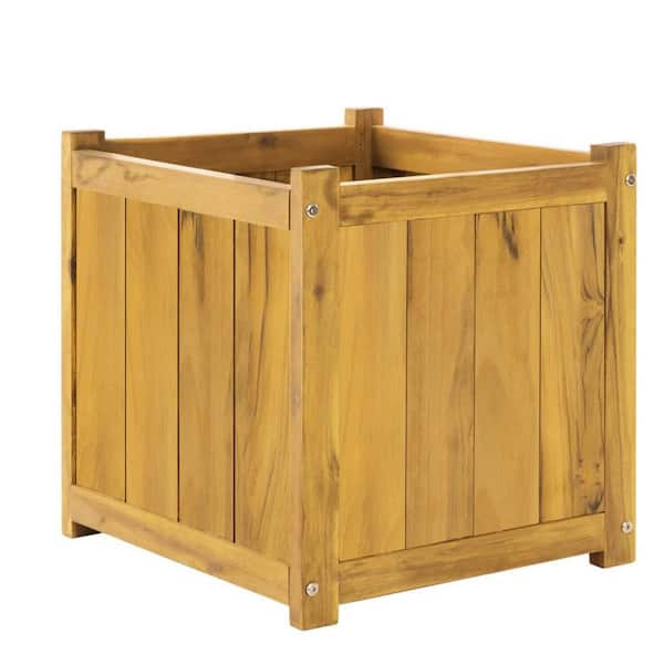Large Wood Indoor/Outdoor Planter (17.7 in. W x 15.1 in. H