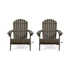 Lissette Gray Foldable Wood Adirondack Chair (2-Pack)