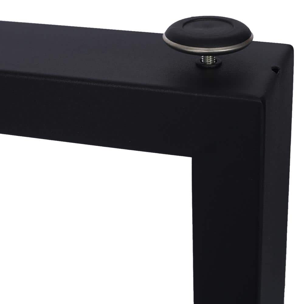 24 in. x 28 in. Black Steel Square Table Legs (2-Pack)