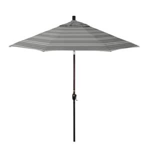 9 ft. Bronze Aluminum Market Patio Umbrella with Crank Lift and Push-Button Tilt in Wellfleet Steel Pacifica Premium