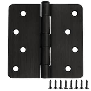 4 in. x 1/4 in. Radius Oil Rubbed Bronze Door Hinge Value Pack (3 per Pack)