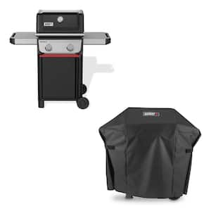 Spirit E-210 2-Burner Liquid Propane Gas Grill in Black with Grill Cover