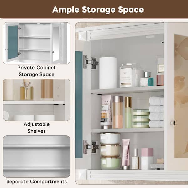 ZXDDMS Modern 36 in. W x 28 in. H Rectangular White Wall Surface