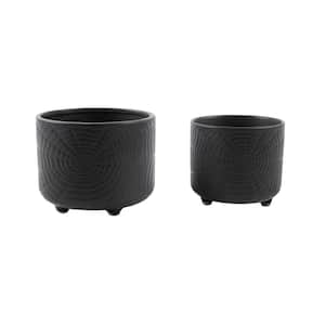 6 in. x 4.75 in. Ceramic Spider Web Footed (Set of 2)