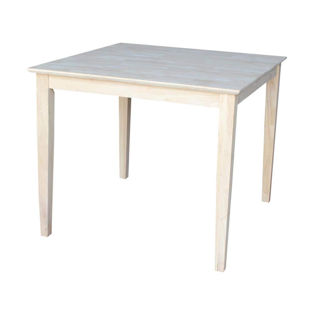 36" Brown Solid Wood Extendable Dining Table with Shaker Legs