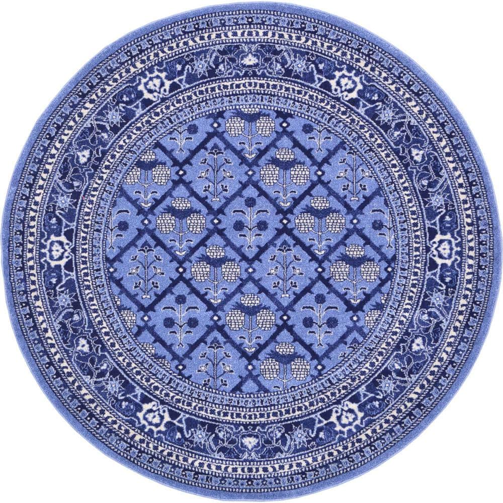 La Jolla Trellis Blue 6' 0 x 6' 0 Round Rug price history on PriceWatchPro