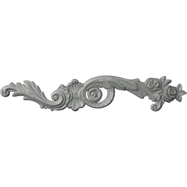 Ekena Millwork 3/4 in. x 23-3/8 in. x 4-1/2 in. Polyurethane Lanarkshire Scroll Right Onlay