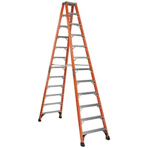 12 ft. Fiberglass 11-Step Twin Step Ladder (16 in. Reach Height), ANSI, Type IAA, 375 lbs. Load Capacity