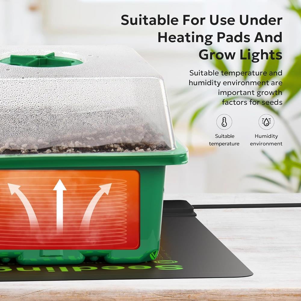 Green Plastic Seed Starter Tray Kit with Humidity Dome