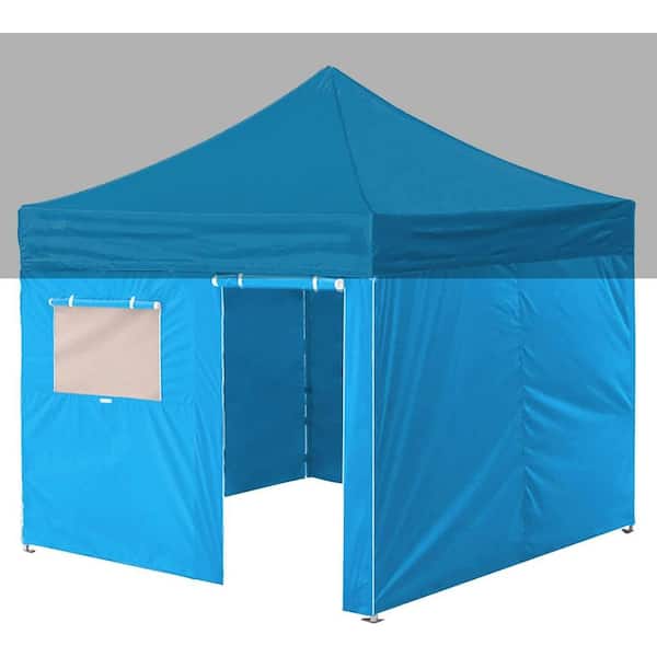 Terracemaster Series 10 ft. x 10 ft. Sky Blue Pop-up Canopy Tent with 4-Zippered Sidewalls