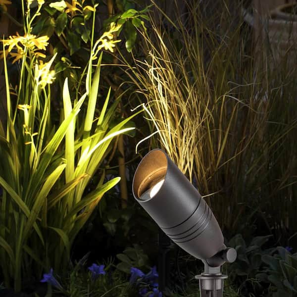 12-Volt Dark Bronze Low Voltage Waterproof Outdoor Landscape Spotlight with MR16 Bulb (8-pack)