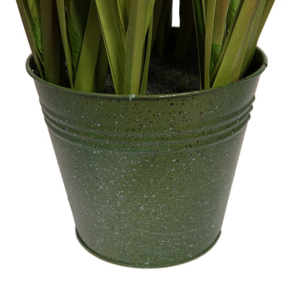 48" Green and Brown Artificial Grass Arrangement in Iron Pot