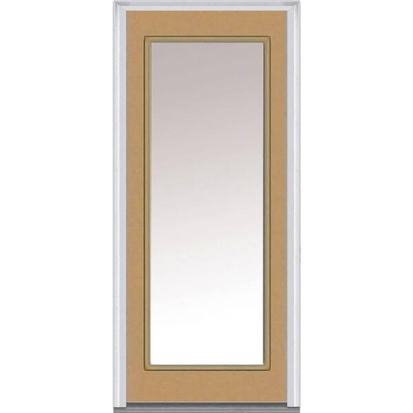 MMI Door 36 in. x 80 in. Right-Hand Inswing Full Lite Clear Classic Painted Steel Prehung Front Door