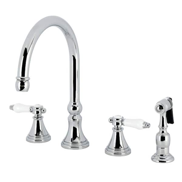 Bel-Air 2-Handle Deck Mount Standard Kitchen Faucet in Polished Chrome