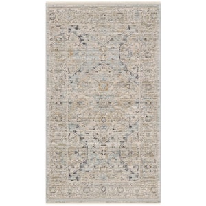 Nyle Light Blue 3 ft. x 5 ft. Distressed Transitional Area Rug