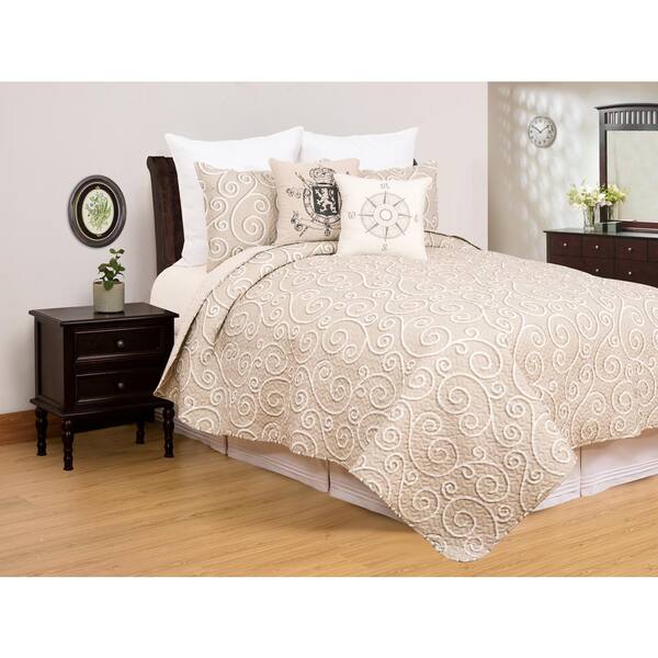 C&F HOME Elmont Tan Twin Quilt Set