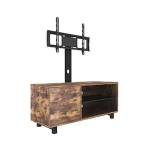 15.75 in. W Rustic Brown TV Console with push-to-open Storage Cabinet for TV up to 65 in .Wood or Glass TV Stand