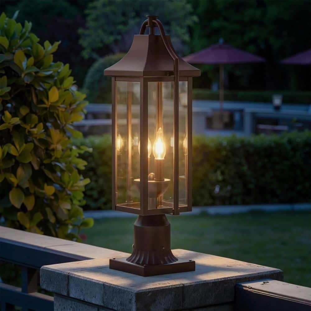 Maxax 23 in. 2-Light Bronze Metal Hardwired Outdoor Rust And