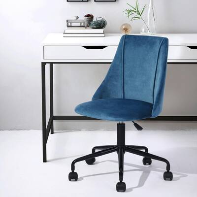 19.7 in. Width Standard Blue Upholstery Task Chair with Adjustable Height