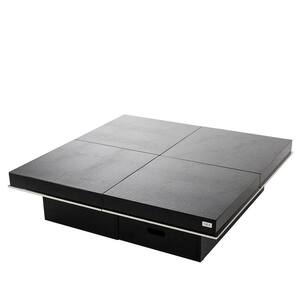 39.4 in. Black Modern Square Wood Coffee Table with Large Soft-Close  Storage Drawer SW-CFZ-BL-02 - The Home Depot