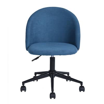 Office Chair Height Adjustable Swivel Task Chairs in Blue Fabric