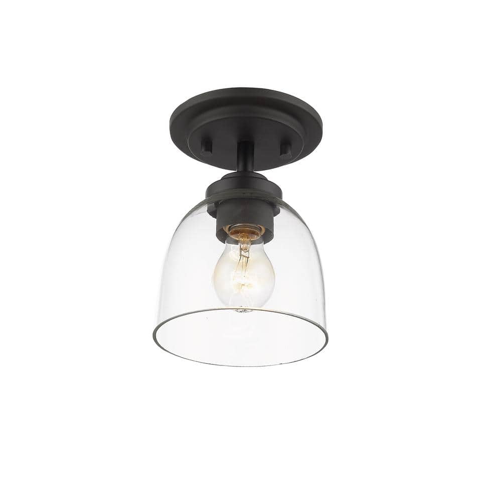 Bronze and Clear Glass 6" Indoor/Outdoor Flush Mount Light