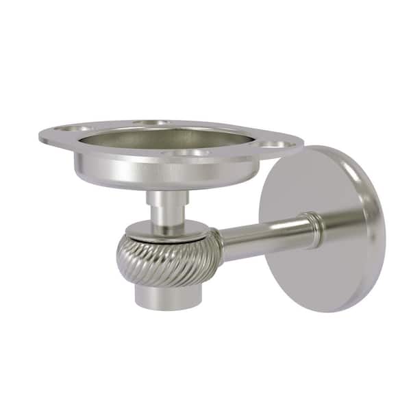 Allied Brass Satellite Orbit One Tumbler and Toothbrush Holder with Twisted Accents in Satin Nickel