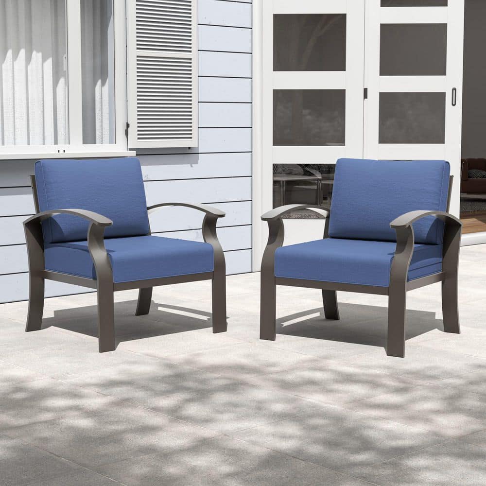 2 Aluminum Single Patio Couch with Navy Blue Cushions price history on PriceWatchPro