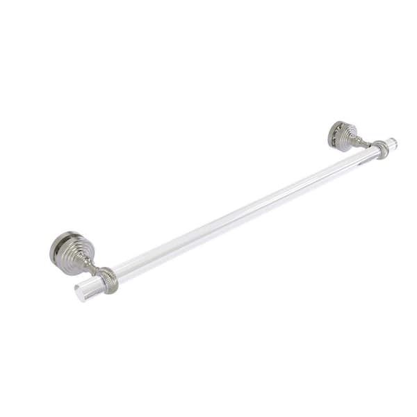 Allied Brass Pacific Grove Collection 24 in. Over-the-Door Shower Door Towel Bar with Twisted Accents in Satin Nickel
