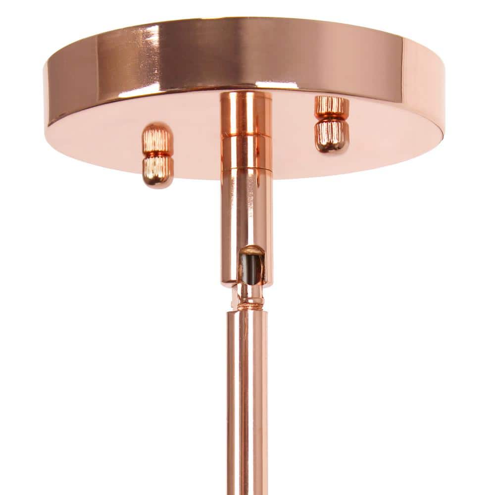 5.75" Rose Gold Clear Glass Adjustable Pendant Light