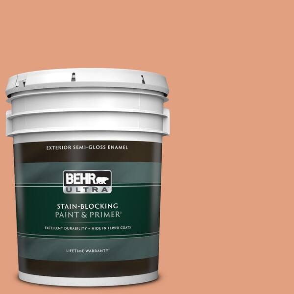 BEHR ULTRA 5 gal. #230D-4 Pecos Spice Semi-Gloss Enamel Exterior Paint & Primer