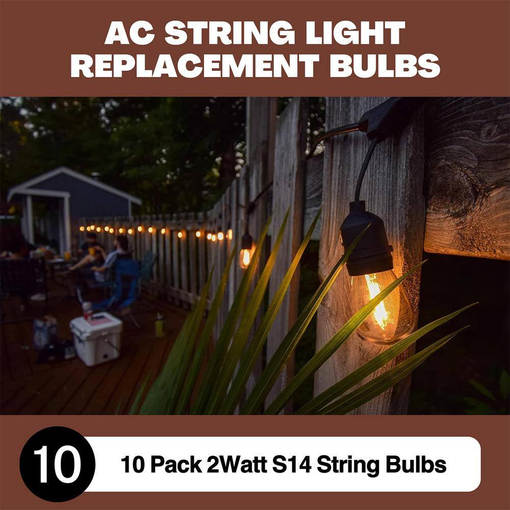 Clear Plastic LED String Light Replacement Bulbs, 10-Pack