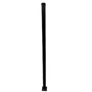 Livingston 2 in. x 2 in. x 51 in. Black Aluminum Post with Welded Flange