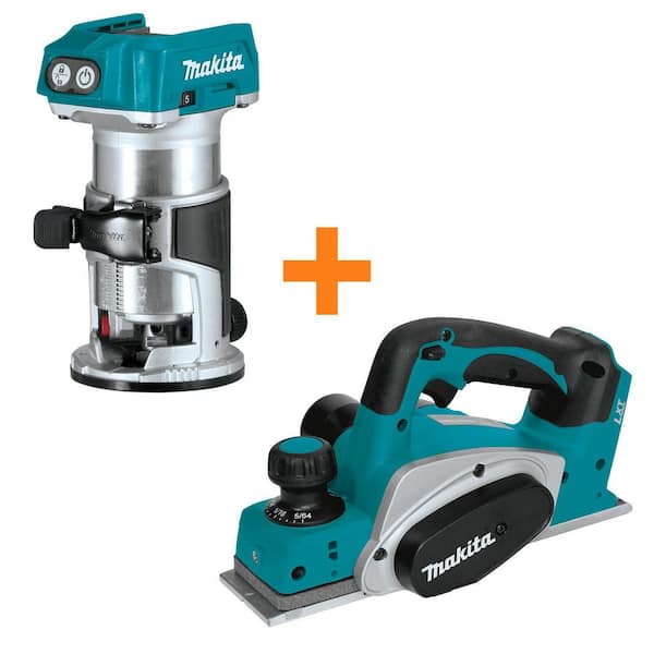 18V LXT Lithium-Ion Brushless Cordless Variable Speed Compact Router with Built-In LED Light w/ 18V LXT 3-1/4 in. Planer