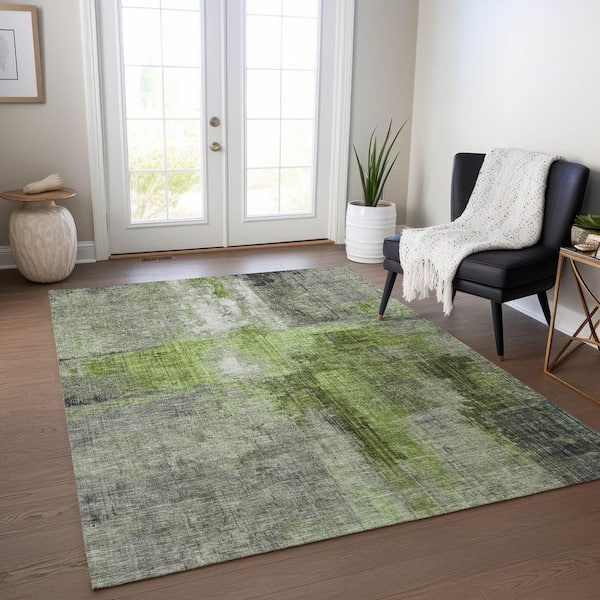 Chantille Machine Washable Indoor/Outdoor Abstract ACN1759 Fern 8 ft. x 10 ft. Area Rug