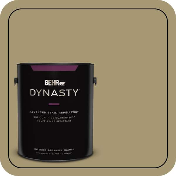 BEHR DYNASTY 1 gal. #S330-5 Dried Chive One-Coat Hide Eggshell Enamel Interior Stain-Blocking Paint & Primer