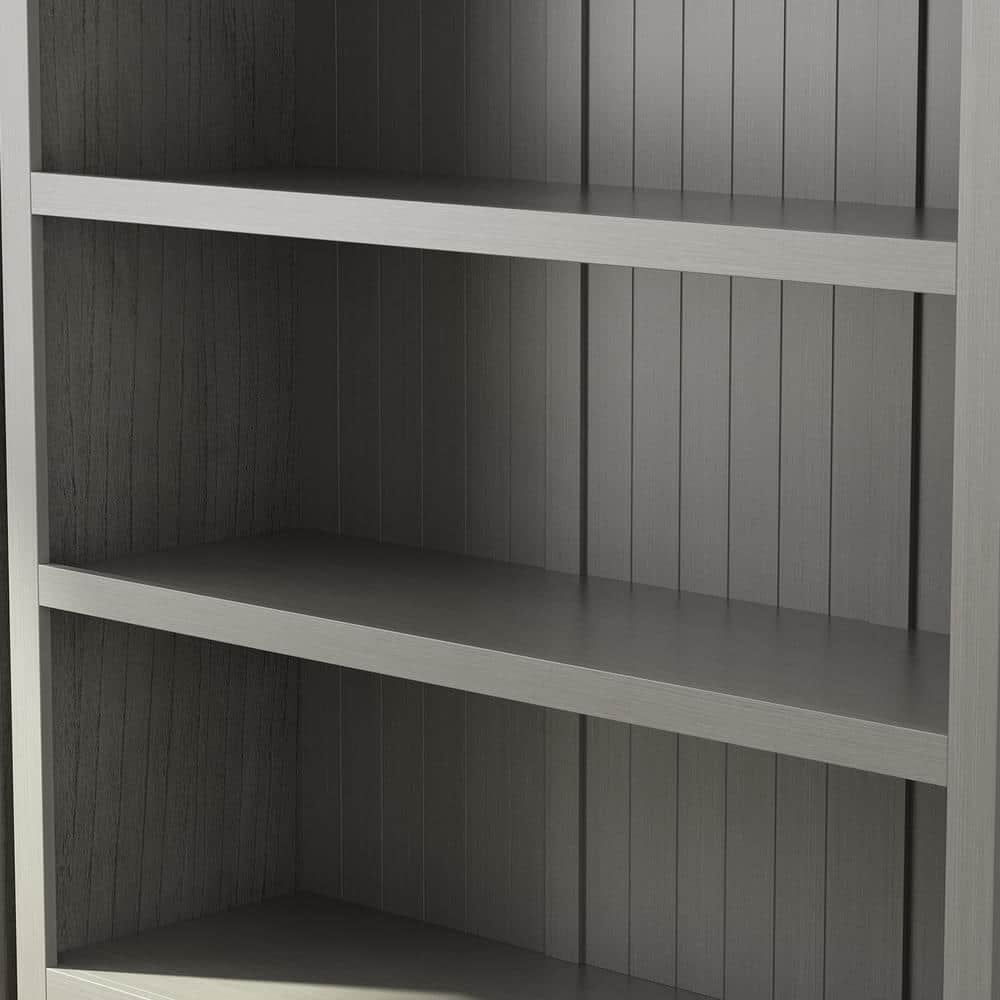 Light Gray MDF 3-Tier Accent Cabinet with Drawers