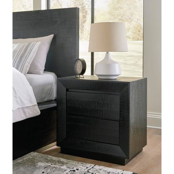 Signature DESIGN BY ASHLEY Londer Black 2 Drawer 27 in. W